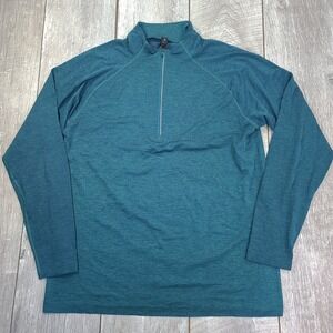 Lululemon Mens Metal Vent 1/2 Zip 2.0 Shirt Size XL Night Sea Deep Cove Blue